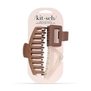 Kitsch Hair Clip Trio - Tan and Cream